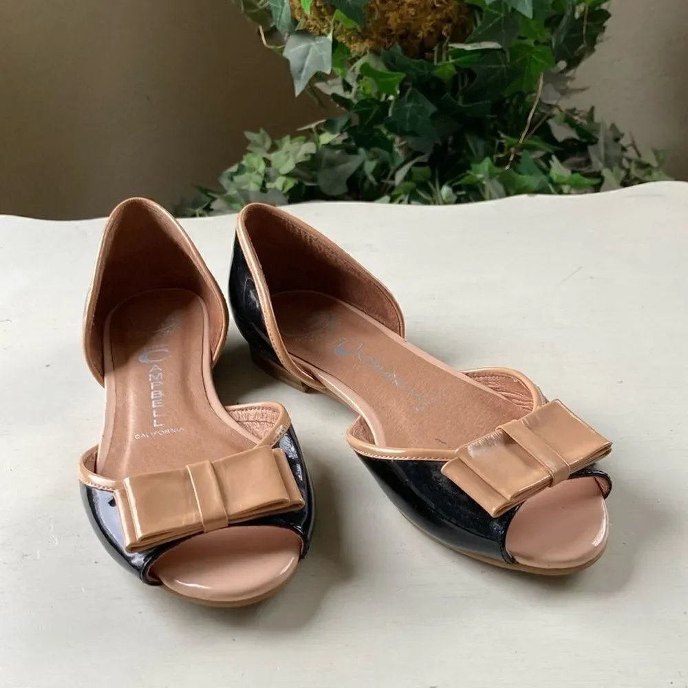 Jeffery Campbell Slip-On Patented Leather Black/Tan Shoes Size 6